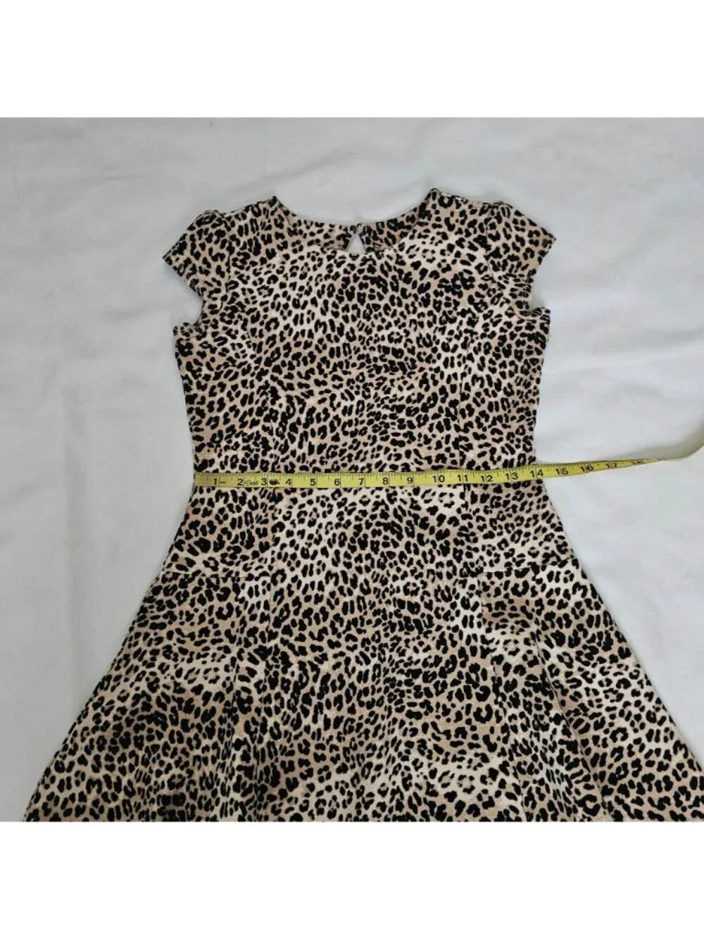 Gymboree Girls Leopard Print Cap Sleeve Fit & Flare Skater Dress Size 12
